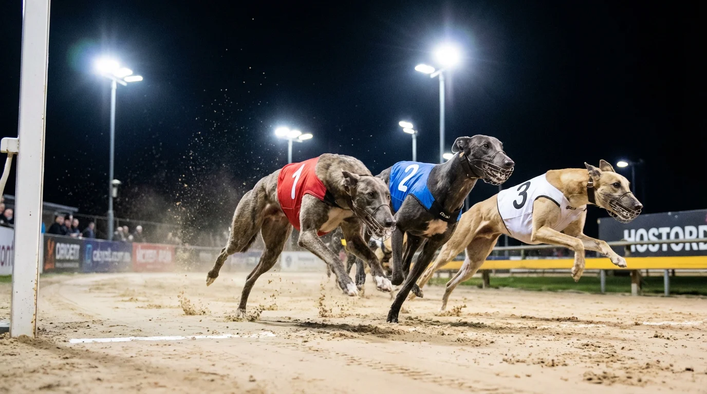 Greyhound forecast and tricast betting guide with finishing order at a sand trackGreyhound forecast and tricast betting guide with finishing order at a sand track